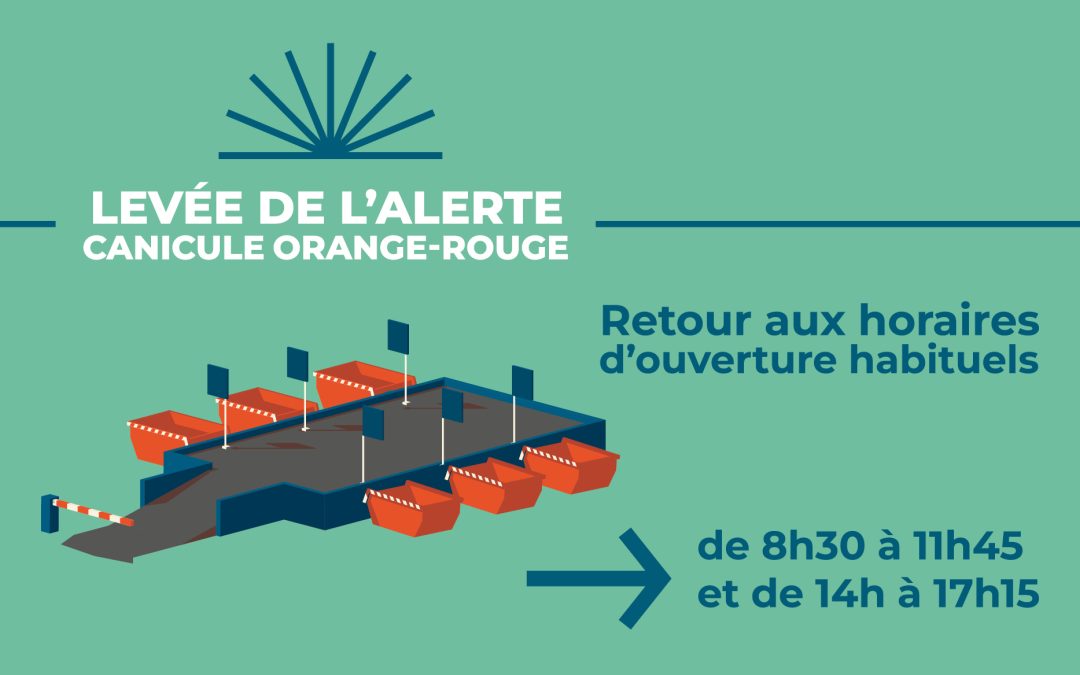 FIN ALERTE CANICULE :  Horaires déchèteries habituelles