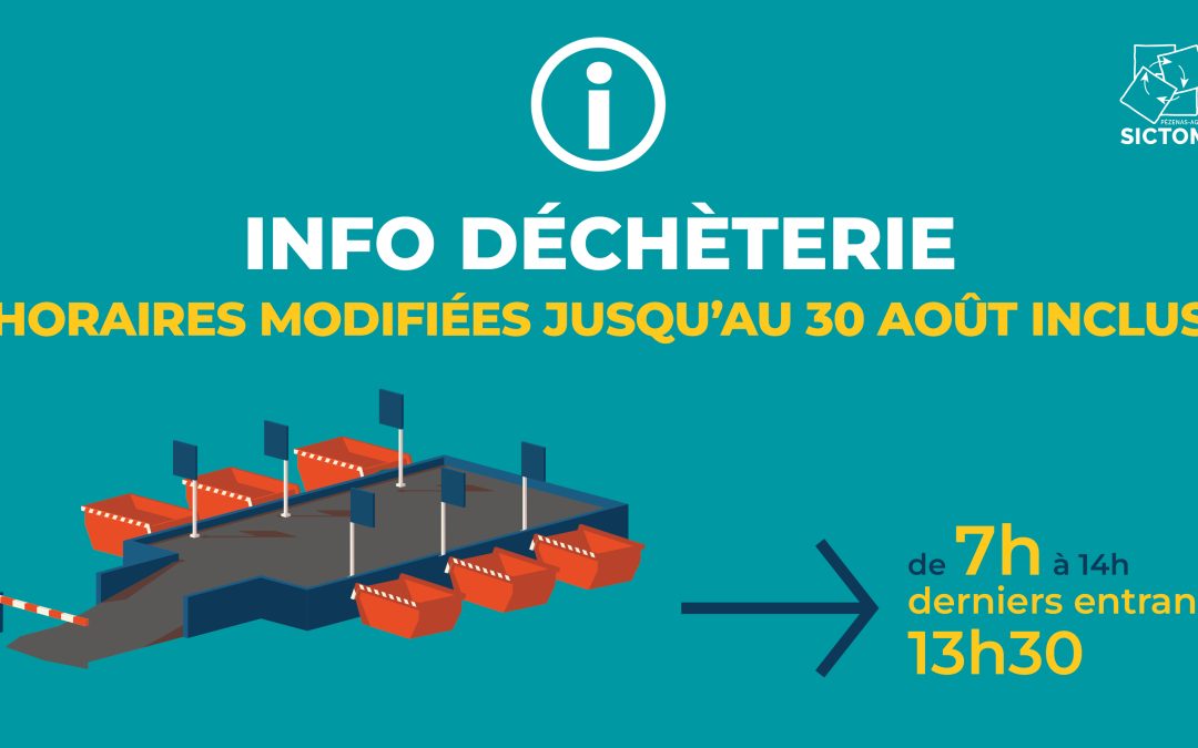 Prolongation horaires d&rsquo;été des déchèteries